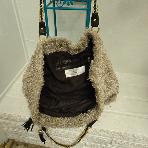 Curly Lamb Fake Fur Handbag - Picture 3 of 4